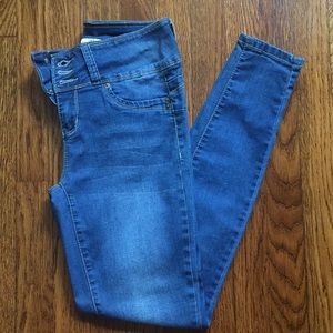 YMI blue mid rise jeans size 3